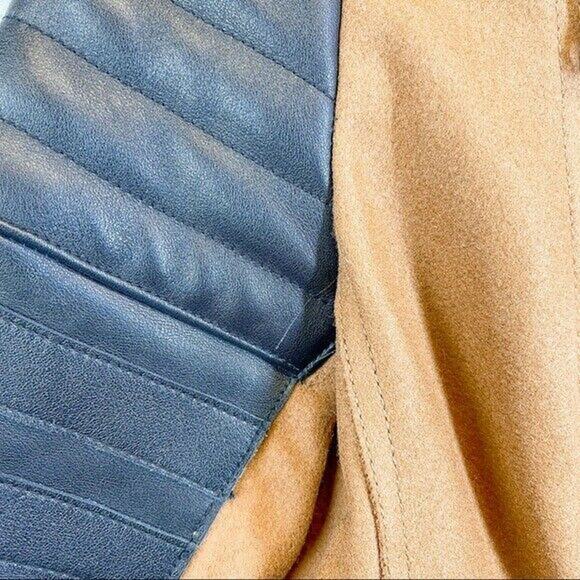 3.1 Phillip Lim Leather Moto Jacket Wool Blend Black Brown Biker 0 XS - Picture 8 of 8